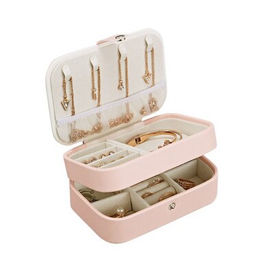 Women's Mini Stud Earrings Rings Jewelry Box Useful Makeup Organizer With Zipper Travel Portable Jewelry Box Display Case: Orange 049