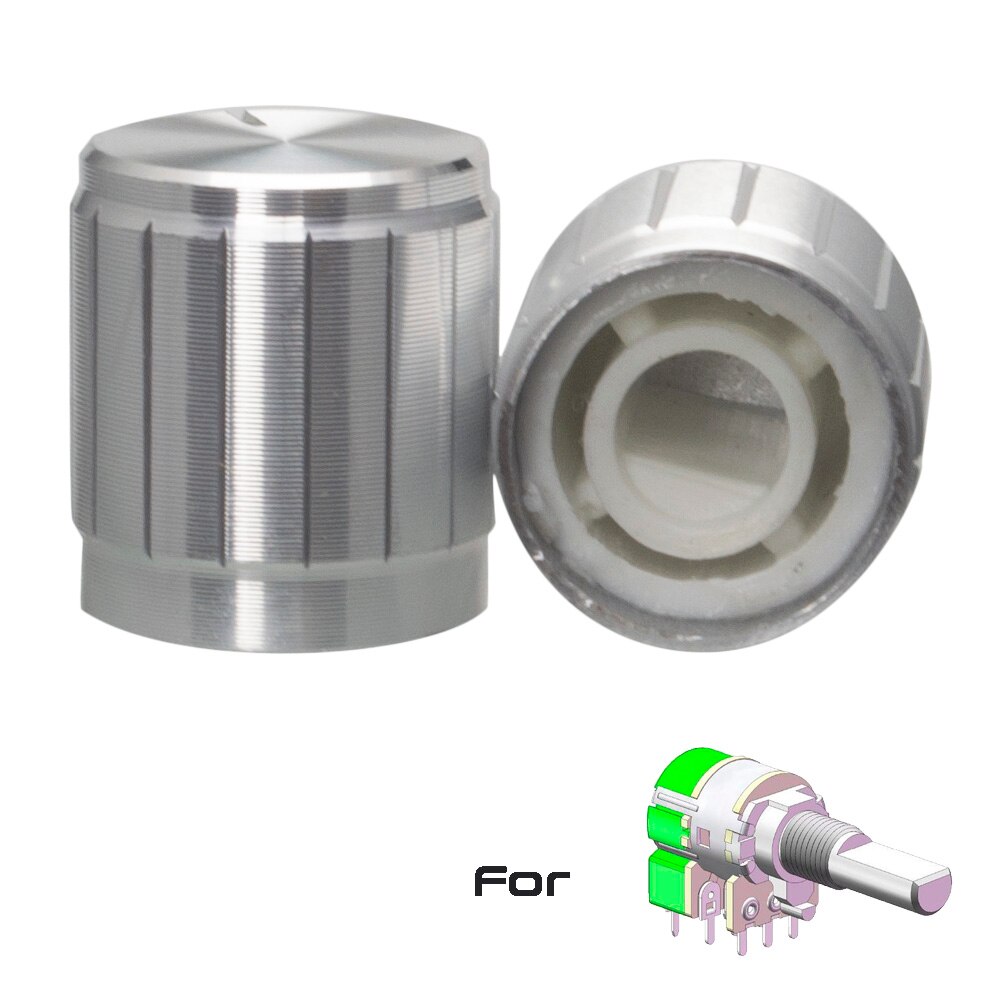 Volumeregelknoppen, 32x13 mm zwarte matte massief aluminium