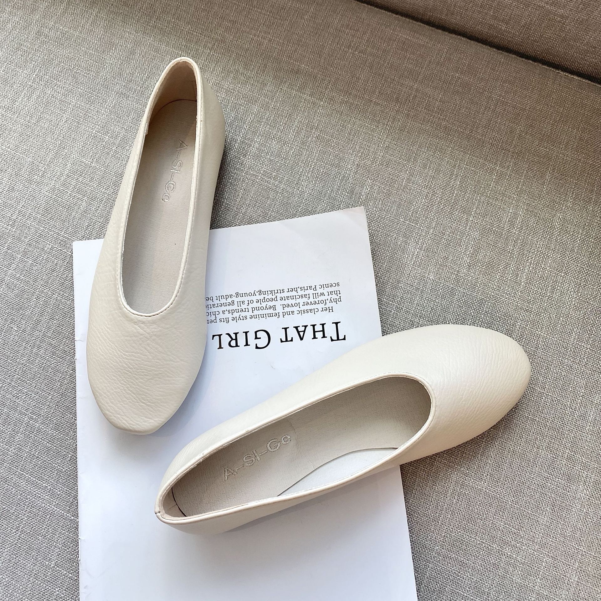 Koreaanse schoenen, casual damessneakers, zachte vierkante neus, all-match instappers, herfstschoenen, dames oma instappers, herfstjurk