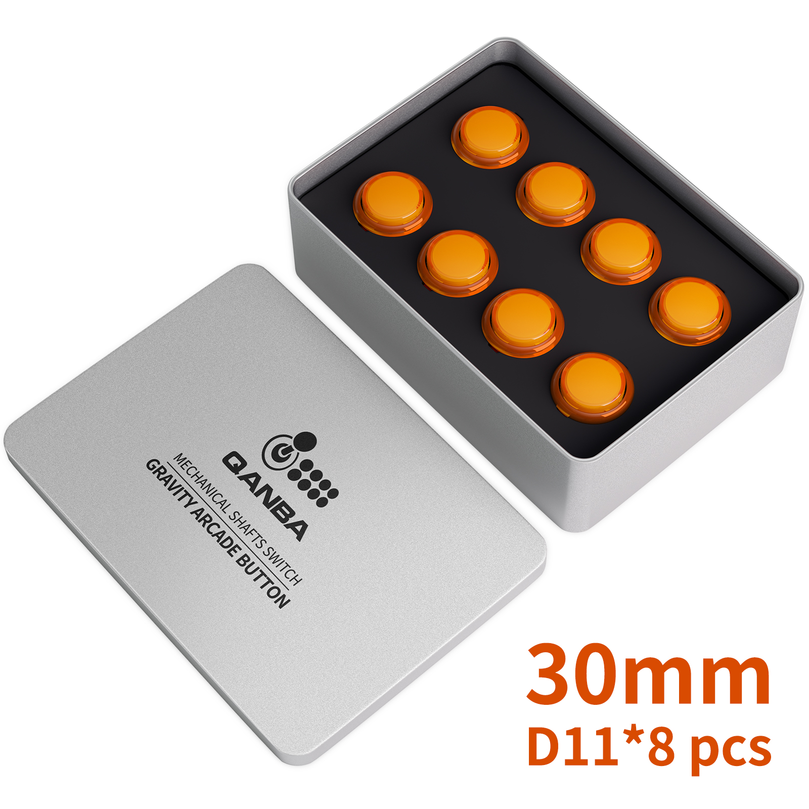 Qanba Gravity KS Mechanische Wellen Silent Pushbutton 24mm/30mm Arcade Button Snap-in (Boxed)