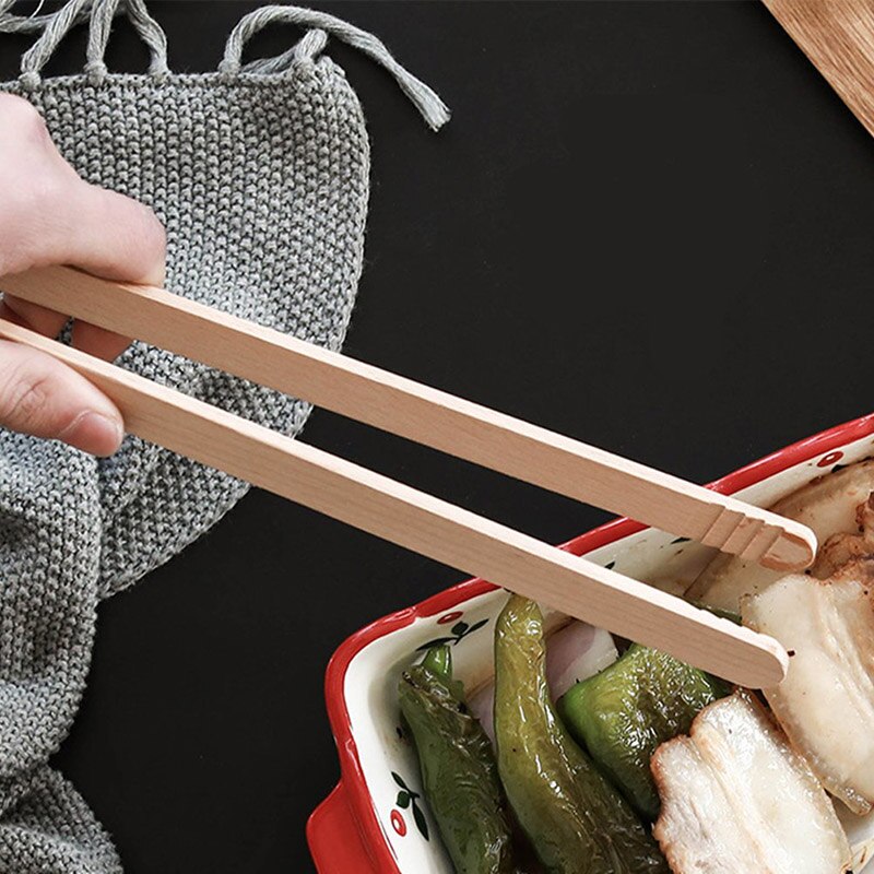 Grille pain bambou pince à thé Bagel thé pinces en bois pain grillé bois Bacon presse-agrumes sucre glace pince à thé 18CM