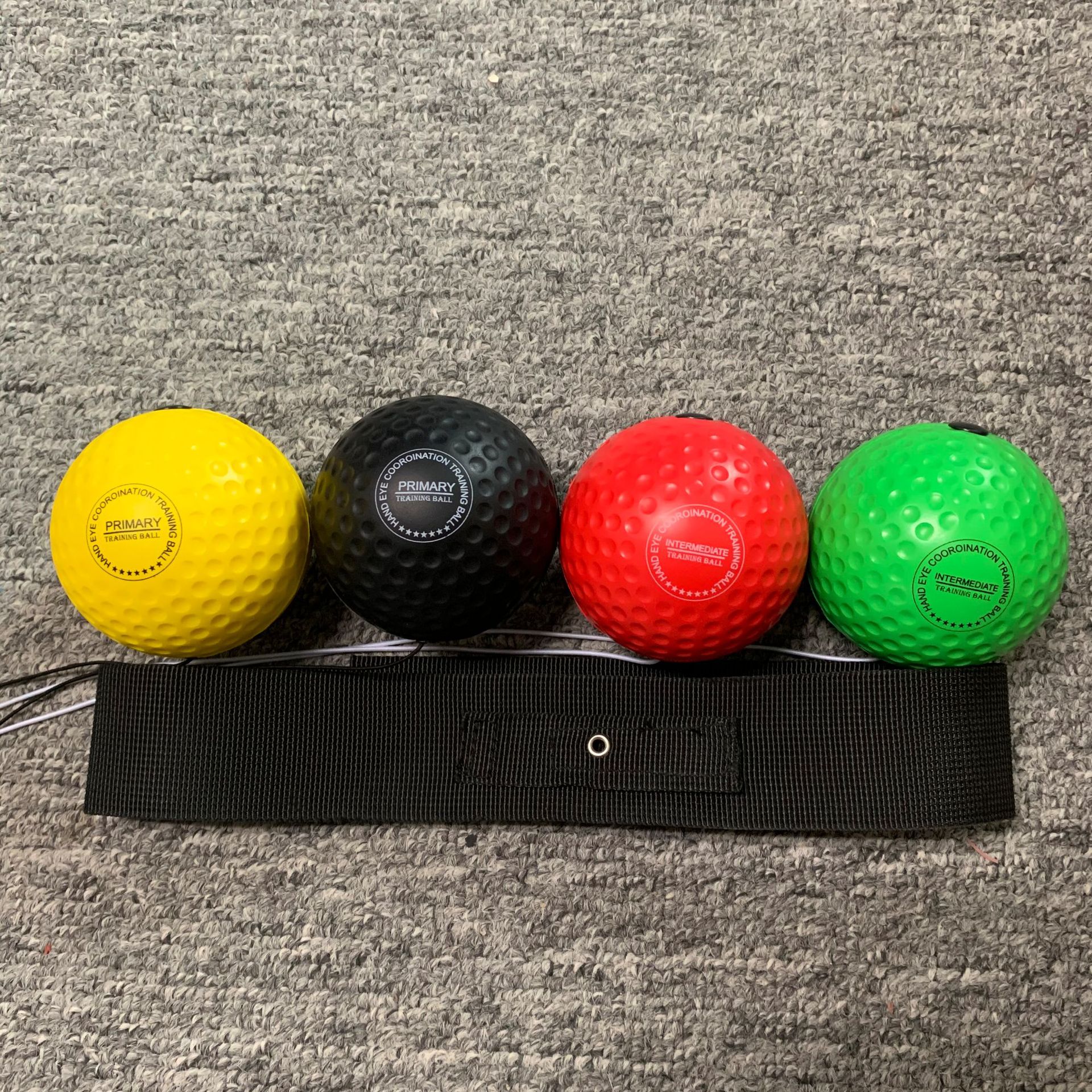 Pelota de reacción de boxeo montada en la cabeza, cinturón de nailon, equipo de entrenamiento de combate, pelota para hacer ejercicio, 4 bolas