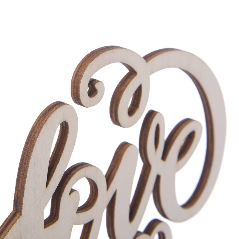 Rustic Love Cake Topper Groom Bride Wooden Wedding Decorating Engagement Party