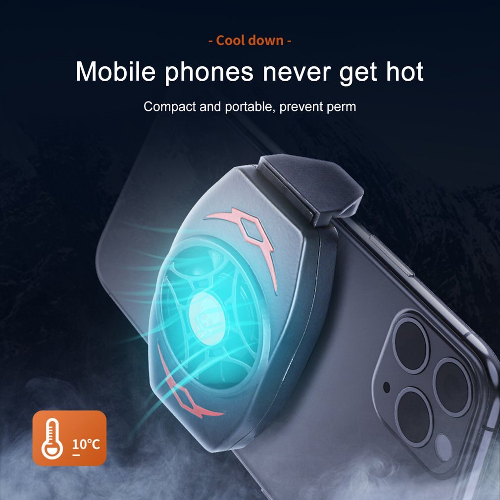 Cell Phone Cooler Portable Mobile Phone Radiator Phone Cooling Fan Dissipate Heat Cooling Phone Temperature For Gaming/Use Phone