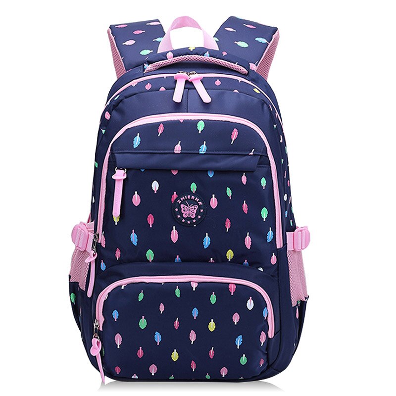 Sac à dos Oxford pour enfants et adolescentes, avec fermeture éclair, pour ordinateur portable, pour filles: Navy