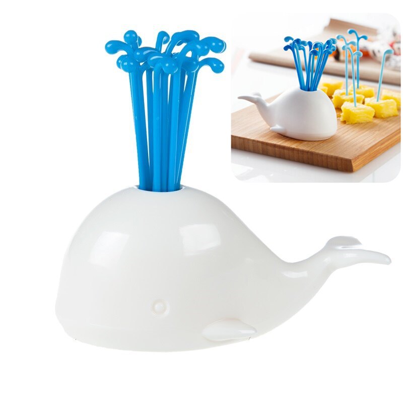 Hval frugt/cocktail pick dessert kage gaffel børn mad tilbehør fest spise picks frugt pinde plast spisebord indretning