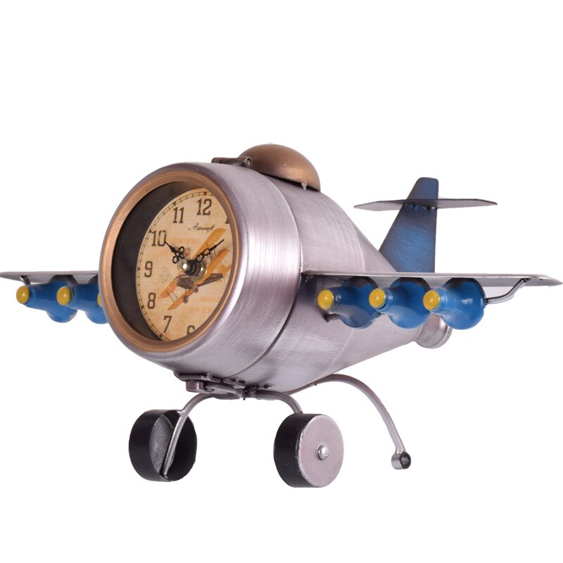 Metal Desk Clock Simple Living Room Bedroom Digital Clock Student Bedside Mute Clock: Blue