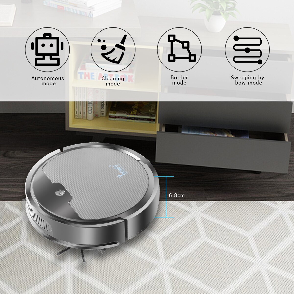 2000pa smart robotstøvsuger app fjernbetjening støvsuger 3- i -1 automatisk genopladelig trådløs fejerobot