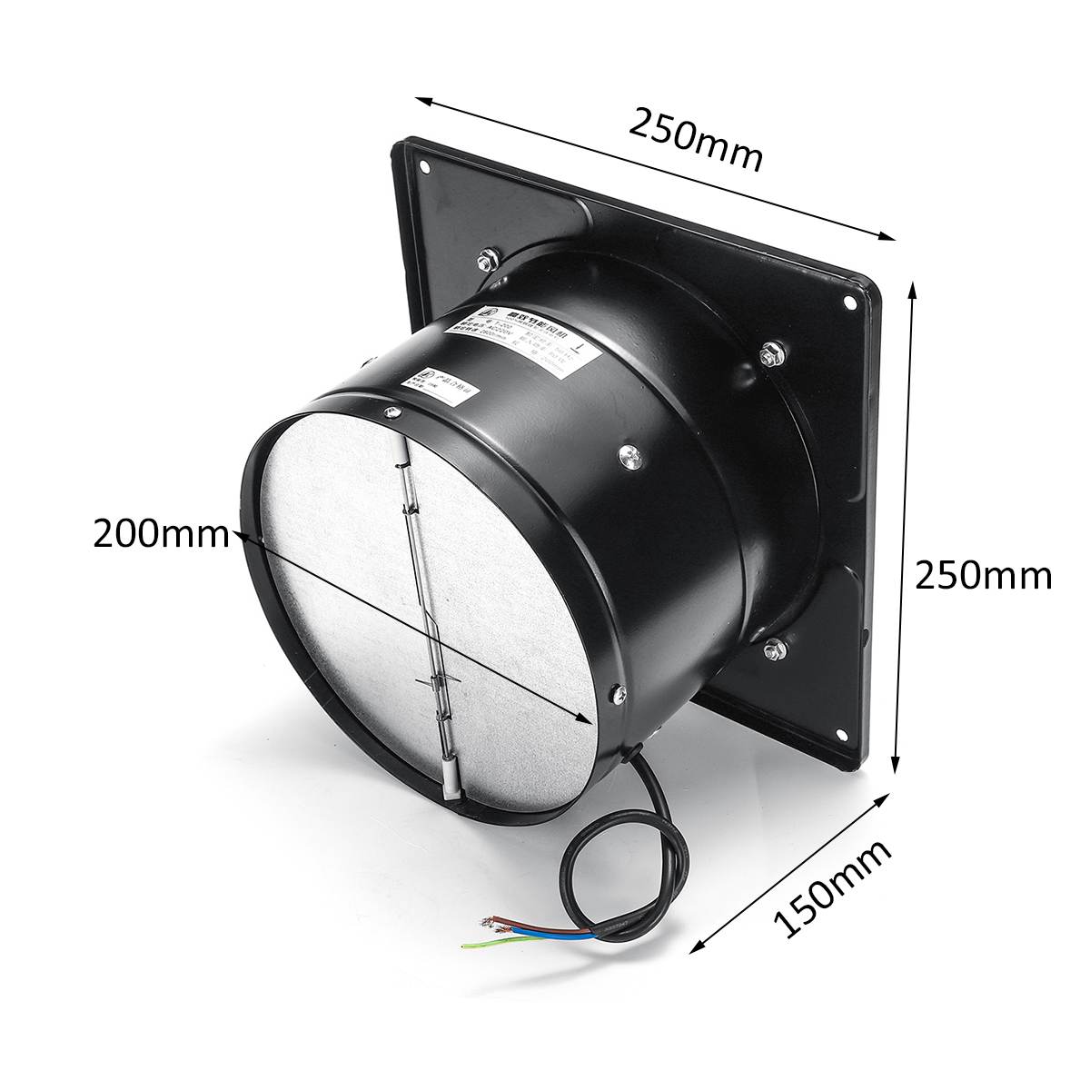 8 Inch 220V 2800rpm 80W Extractor Fan Silent Wall Extractor Industrial Ventilation Fan Toilet Bathroom Kitchen Window Air Blower