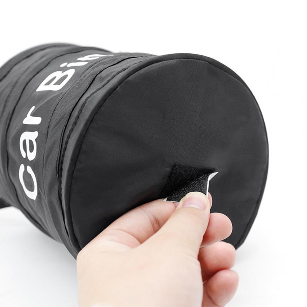 Car Trash Can Foldable Car Garbage Bin with Fastener Tape Large Capacity Waste Bin Easy Installation Collapsible Rubbish Holder