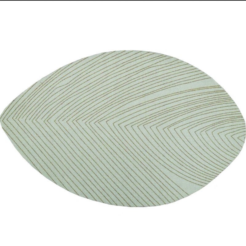 Nordic Boom Blad Speciale-Vormige Thee Tafel Mat Woonkamer Vloer Tapijt Zachte Imitatie Kasjmier Tapijt Sofa Slaapkamer Bed tapijten: Green / 50x80cm