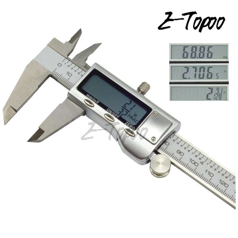 6" DIGITAL ELECTRONIC CALIPER LARGE DISPLAY METRIC, INCH, FRACTIONAL READOUT