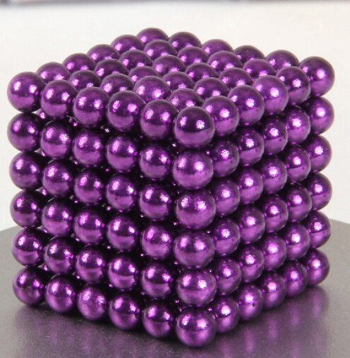 512 pz/lotto fai da te metallo neodimio magnete magico sfere magnetiche blocchi cubo costruzione giocattoli da costruzione Colorfull Arts Crafts Toy: purple-3mm-512pcs