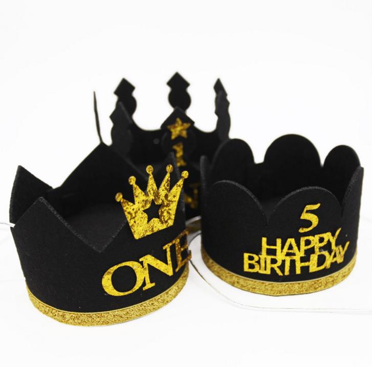 1 Pc Birthday Hats Decor Cap One First Birthday Hat Princess Boy Crown 1st 2nd 3rd Year Old Number Birthday Party Decorations