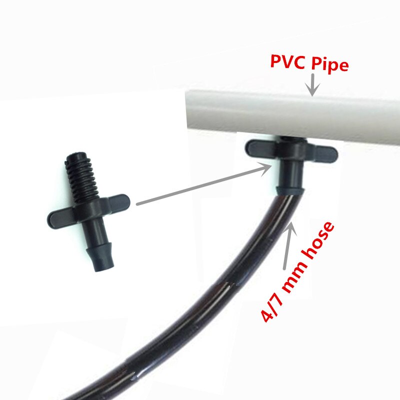 30Pcs 1/4 &quot;Prikkeldraad Connector 6Mm Buitendraad Tuin Micro Drip Irrigatie Conversie Koppelingen 4/7Mm slangkoppelingen Watering Joint