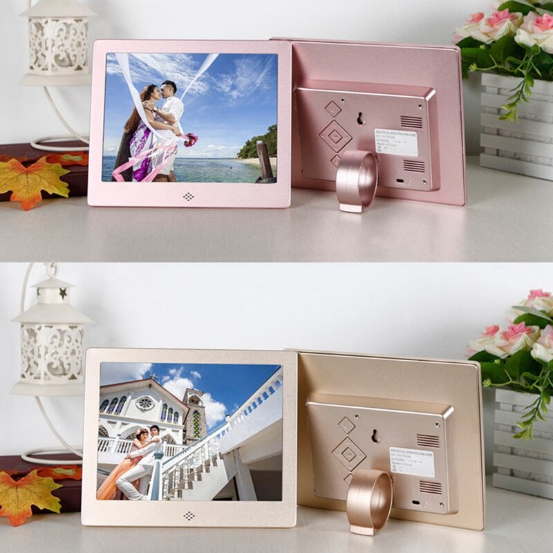 8 Inch Digitale Fotolijst Metalen Frame Hd 1024X768 Elektronische Fotolijst Met Afstandsbediening, Eu Plug
