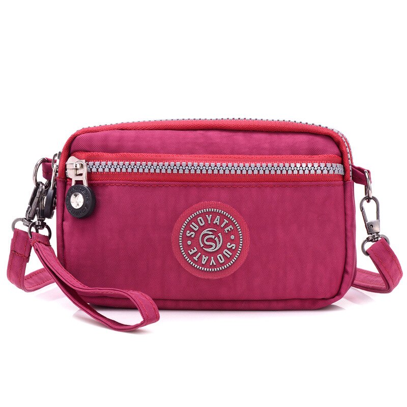 style lightweight nylon cloth bag multi-layer women's messenger bag ladies clutch bag mobile phone bag