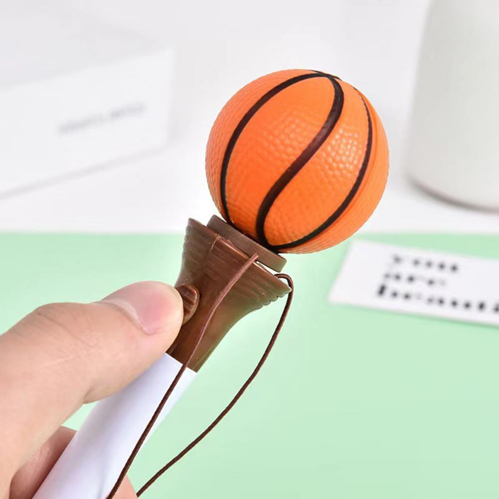 Bolígrafo neutro Popup, novedad, juego de bolígrafos de rebote de descompresión con temática deportiva para estudiantes, baloncesto, fútbol, tenis