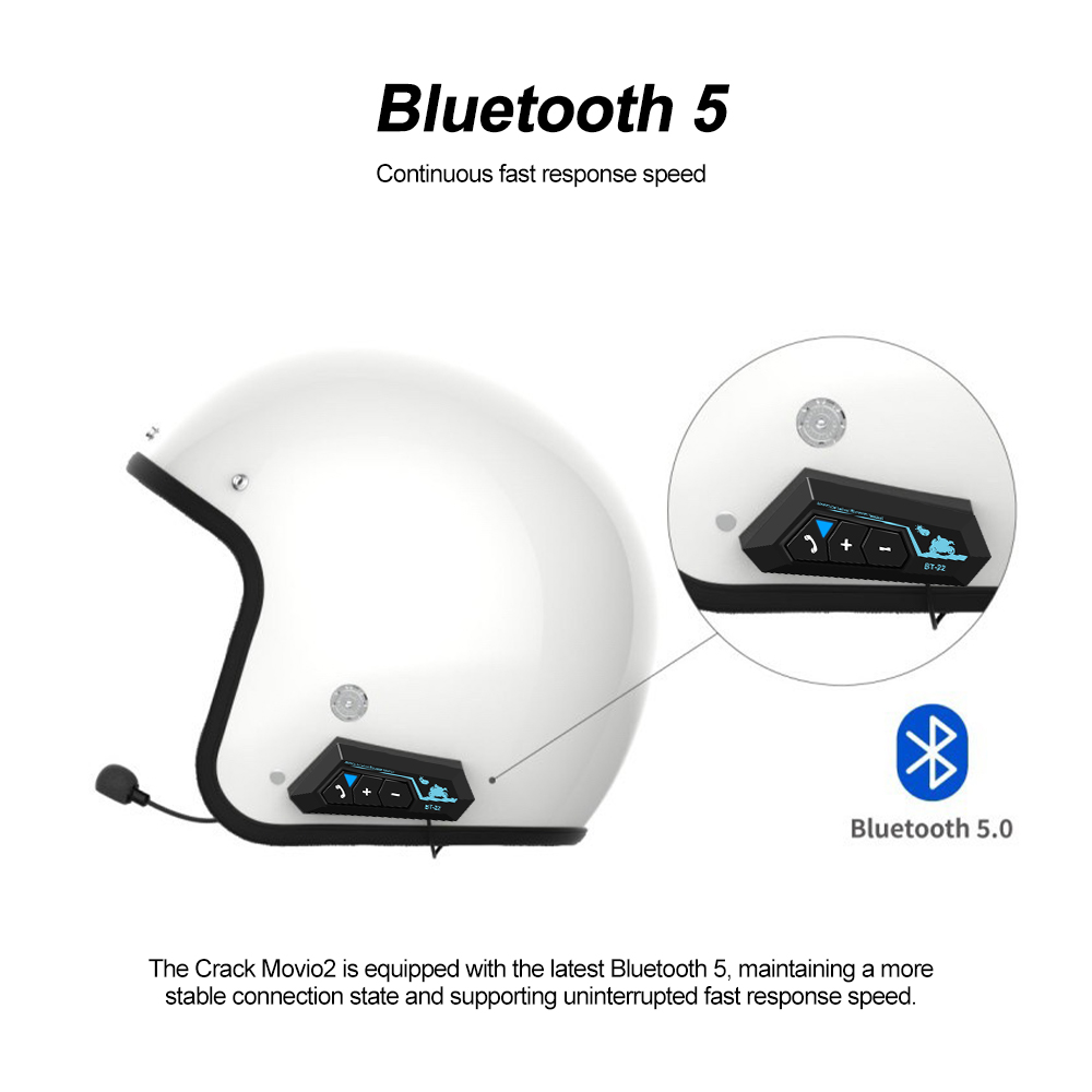 Bt22 Bluetooth Motorhelm Headset Hoofdtelefoon Draadloze Motor Fiets Handsfree Stereo Oortelefoon Luidspreker Met Zachte Microfoon