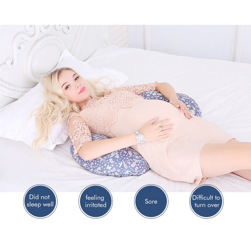 CXD-Women Cotton Pregnant Multi-functional Waist Stomach Side Cartoon Print Pillow