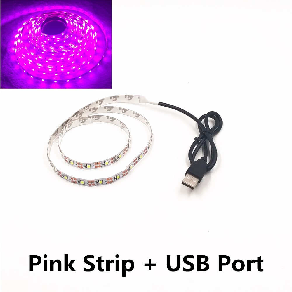 Cadena de luz nocturna LED DC5V con Cable de puerto USB 50CM 1M 2M 3M 4M 5M lámpara de tira de luz LED USB SMD 3528 para TV/PC/portátil