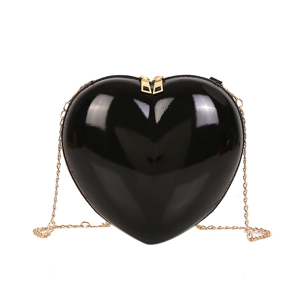 Frauen Zipper Liebe Herz Geformt Umhängetaschen Süße Mädchen Kette Schulter Tasche Damen Abend Handtaschen Geldbörse Für Party Hochzeit # P