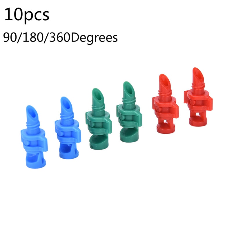10 pièces buse vert 180 degrés/rouge 360 degrés/bleu 90 degrés Machine hydroponique jardin arrosage systèmes réfraction atomisation