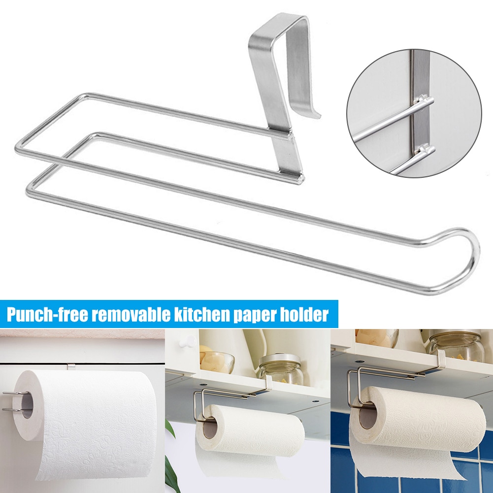 Onder Kast Papieren Handdoek Houder Zelfklevend Papier Handdoekenrek Voor Keuken Punch-Gratis JS23