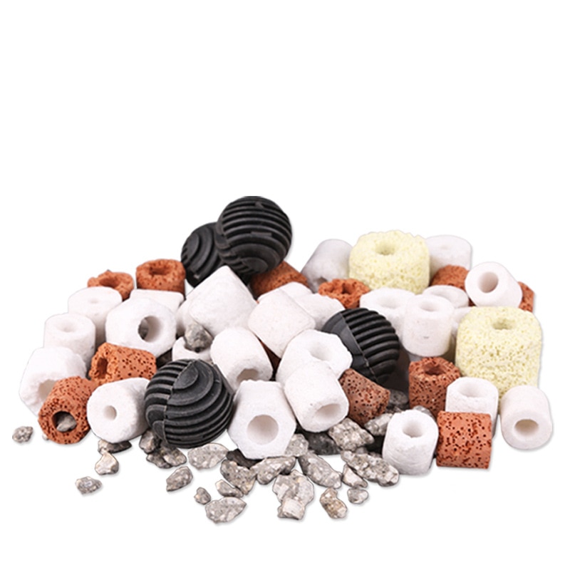 9 in 1 akvariefiltermaterial keramisk biokemisk boll akvarium medium akvarietillbehör nätpåse