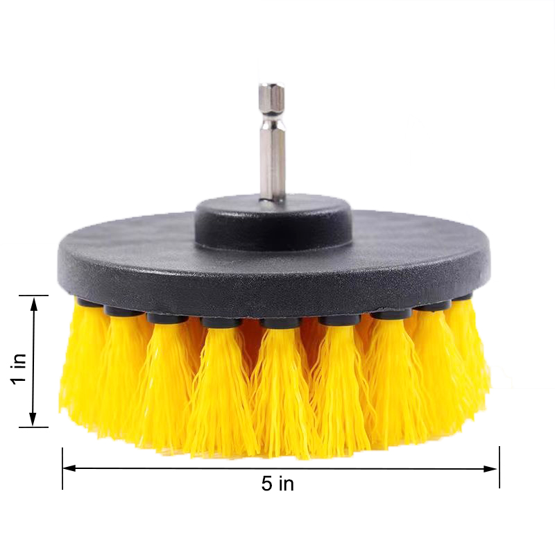 Elektrische Bohr bürste grenz überschreitende elektrische Bohrmaschine Reinigung Teppich fliesen Spüle mechanische Reinigung Kunststoff draht Reinigungs set Bürste: YELLOW