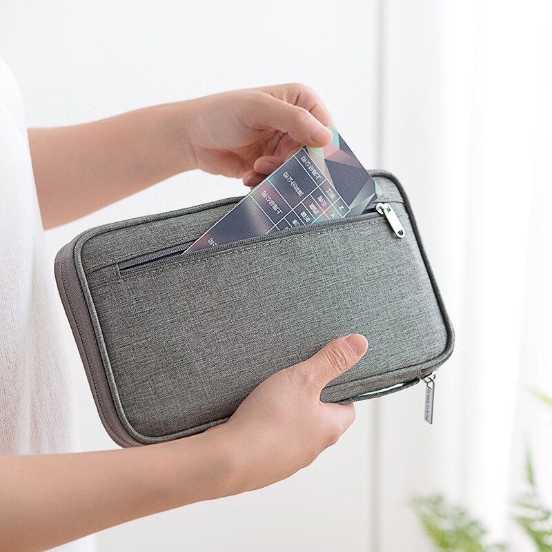 Impermeabile Borsa Titolare Del Passaporto Portafoglio di Viaggio Multi-Funzione Pacchetto Della Carta di Credito Multi-Scheda di Memoria Pacchetto Della Chiusura Lampo Organizer