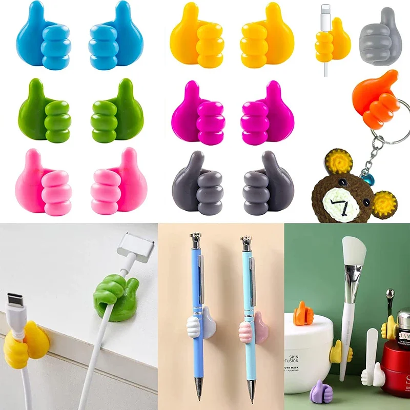 50 Stuks Multifunctionele Kabel Clip Organizer Muur Haken Siliconen Duim Zelfklevende Koord Houder Draad Hanger Home Opslag Clip