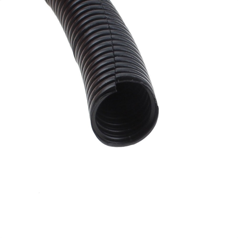 10mm x 13mm Zwart PVC Flexibele Split Geribbelde Buis Draad Kabelgoot 4 m