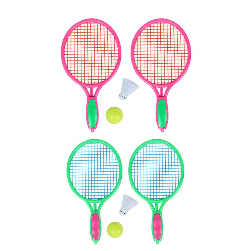 1 Pair Beach Tennis Racket Children's Outdoor Sports Tennis Racket With Badminton Ball Teenager's Tennis Racket For Training