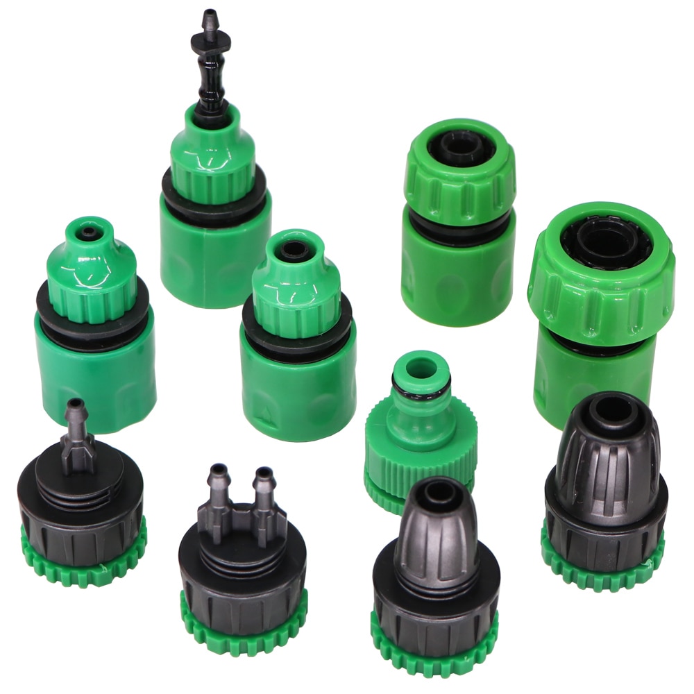 Conector rápido de grifo de manguera de jardín, adaptador de acoplamiento de 1/8, 1/4, 1/2 y 3/4 pulgadas, Unión de tubo de ajuste de riego para el hogar, 2 uds.