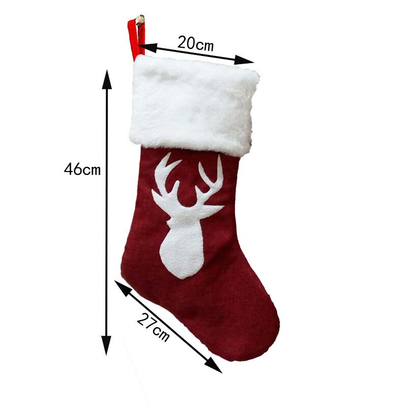 Focusnorm kerstsok schattige eland borduurprint kerstaccessoires met 4 stijlen