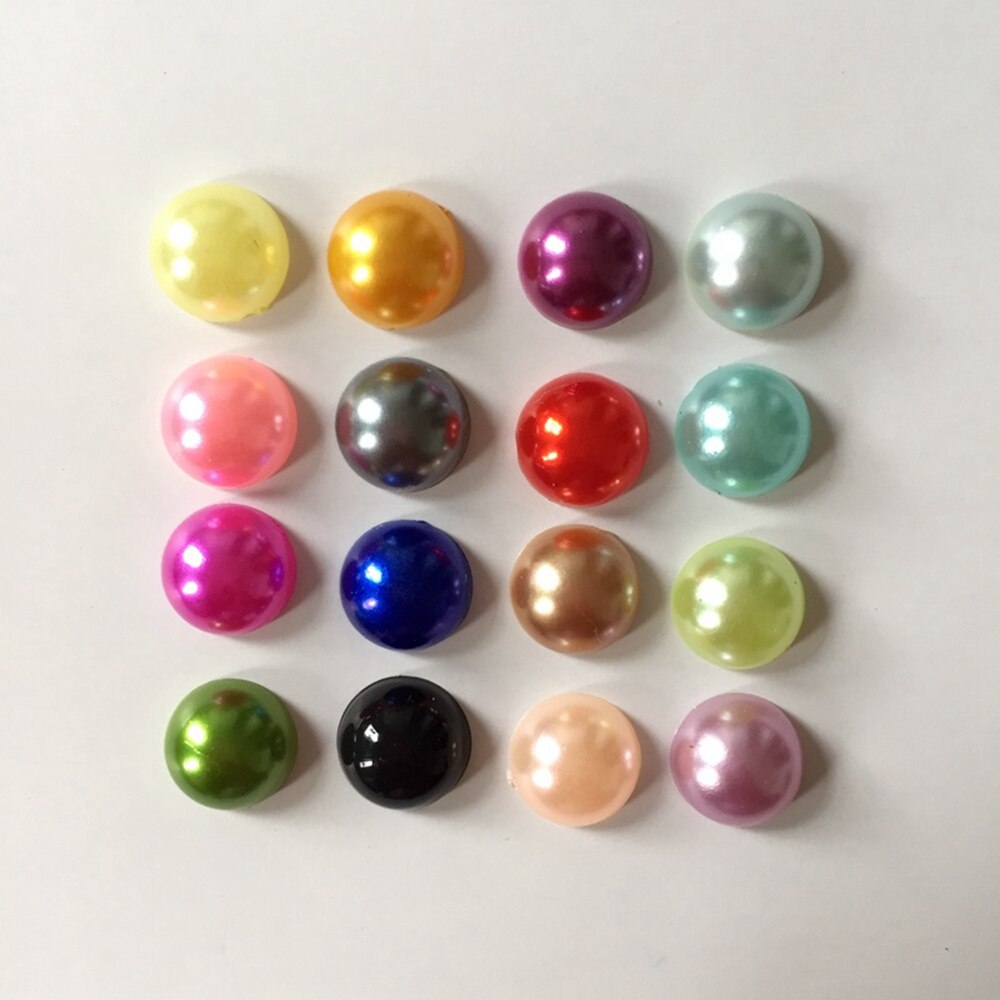 100pcs 8mm Half plastic Pearl Bead Flat Back Scrapbook Flatback Beads DIY wedding decoration B02