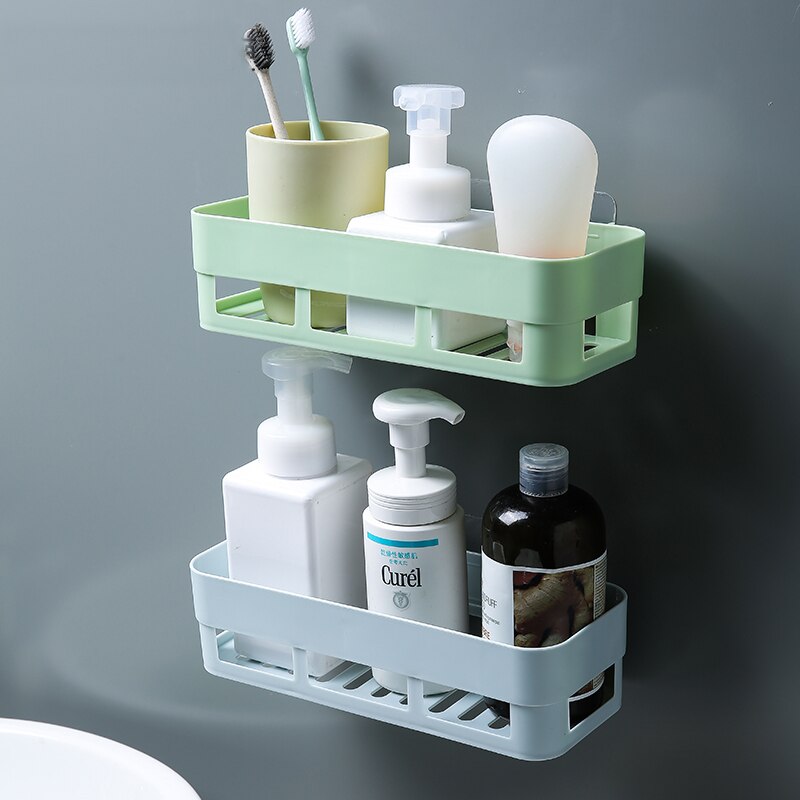 Bathroom Accessories Storage Shelf & Rack Waterproof Floating Shelf Home Decoration Kitchen Free Punching Wall Hanging H1148
