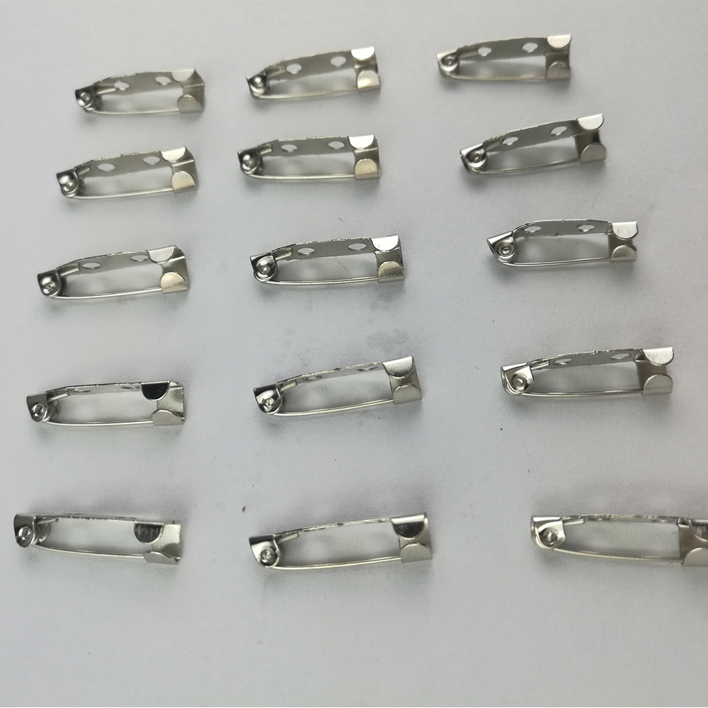 ! 50 unids/bolsa broche de seguridad con tono de hierro, pasadores de barra de seguridad con cierre trasero, accesorios de joyería para fabricación de broches DIY de 20/25MM