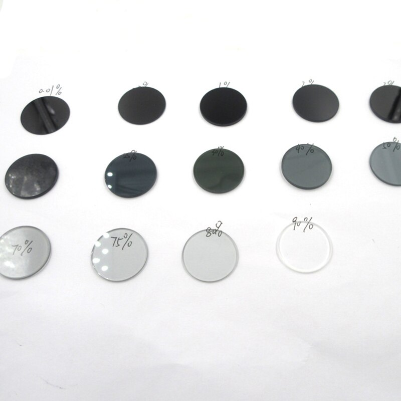 Alle bånd dæmpningsfilm grå pick glas og grå spejl transmittans 0.01%-94%  neutral dæmpningsfilter