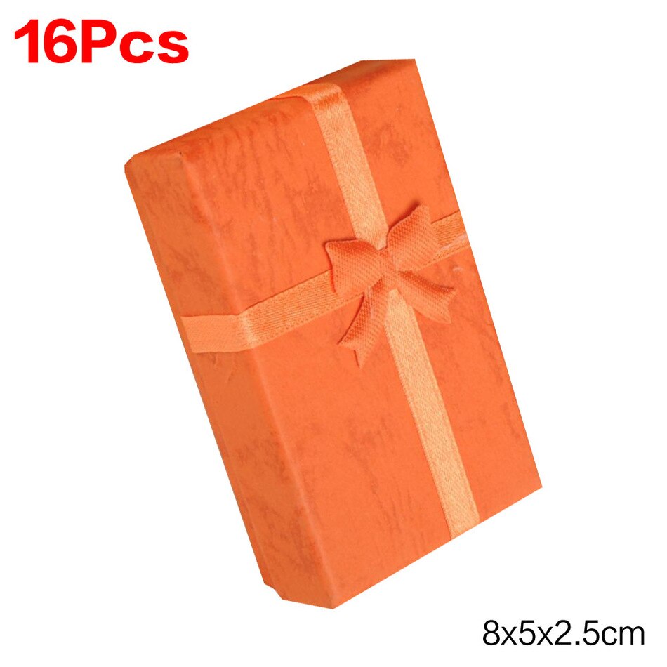 16 teile/los Schmuck Kasten 8x5cm Schwarz Halskette Kasten für Ring Kasten Papier Schmuck Kasten Verpackung Armbinde ohrring Anzeige: Orange