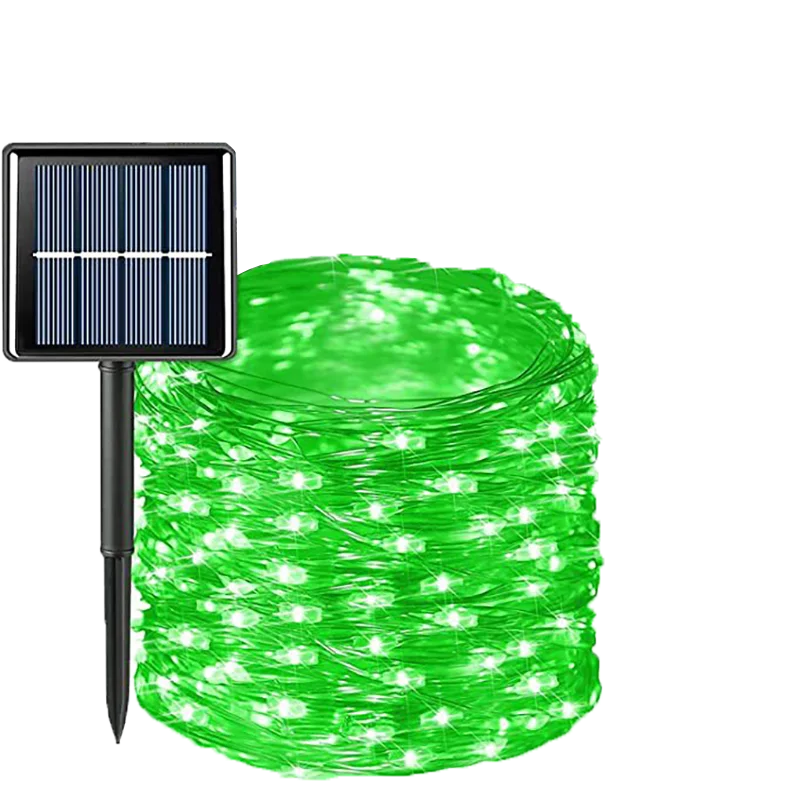 50/100/200 LED Solar- Licht Außen Lampe Schnur für Weihnachten Halloween Party Wasserdichte Lichterkette Garten Girlande: Gelb / 0-5W