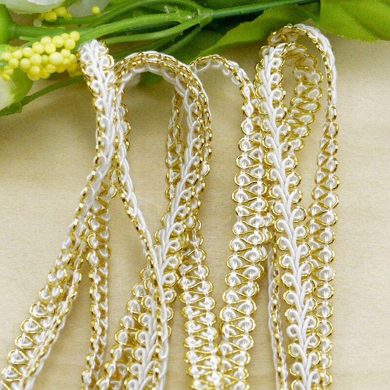 5 m/partij Goud Zilver Lace Trim Katoen Stof Duizendpoot Gevlochten Kant Lint DIY Kledingstuk Naaien Accessoires Bruiloft Thuis Ambachten