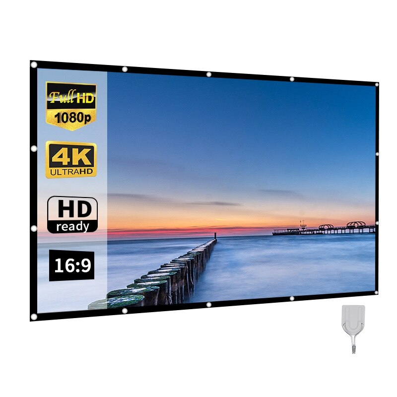 Projector screen for home cinema hd white foldable anti-crease