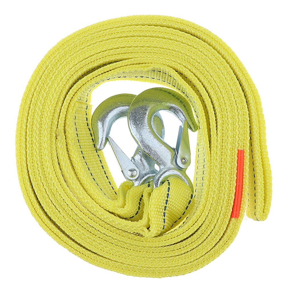 Super Strong 16 ft Emergency Poly Braid Tow Rope w/ Hooks ATV Car