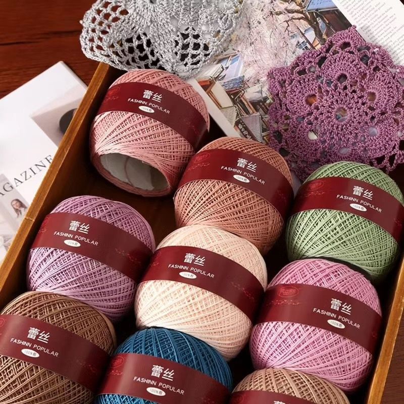 Size e 6,  lace yarn, cotton, crochet yarn, colorful thread, ball, handmade embroidery, cross stitch, needle lace, diy crochet dolls