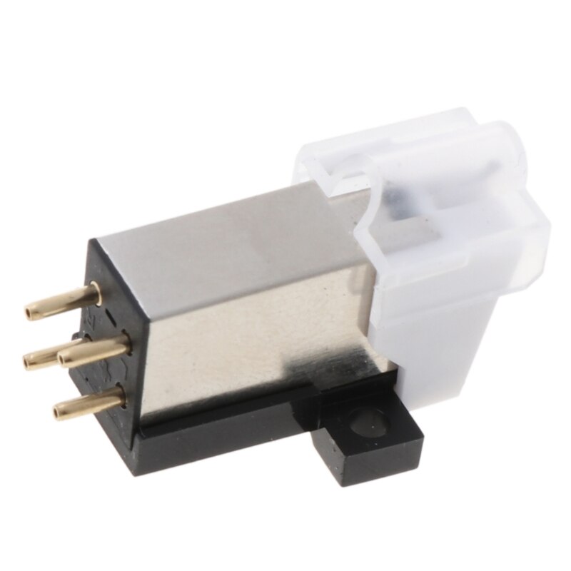 Cartridge Stylus with High-End Moving Magnetic Cartridge LP Turntable Phonograph Half-drilled cone stylus Acces: White