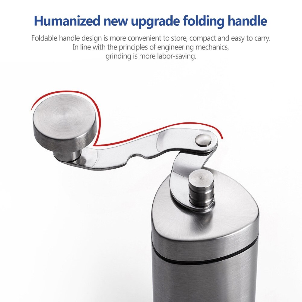 Roestvrijstalen keuken handmatige handbediende verstelbare bonenmolen koffiemolen handmatige handbediende koffiemolen thuisgebruik