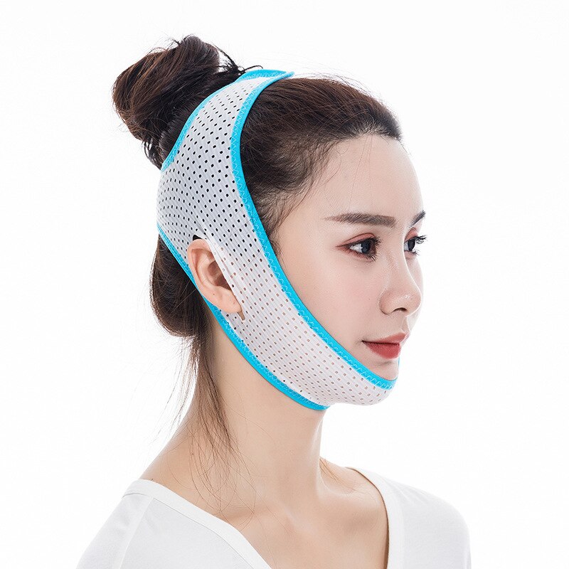 Face Care Slim Down Bandage Small Face Shaping Belt Double Chin Lifting Tight Facial Massager Anti Cellulite Face Mask Belts: Blue