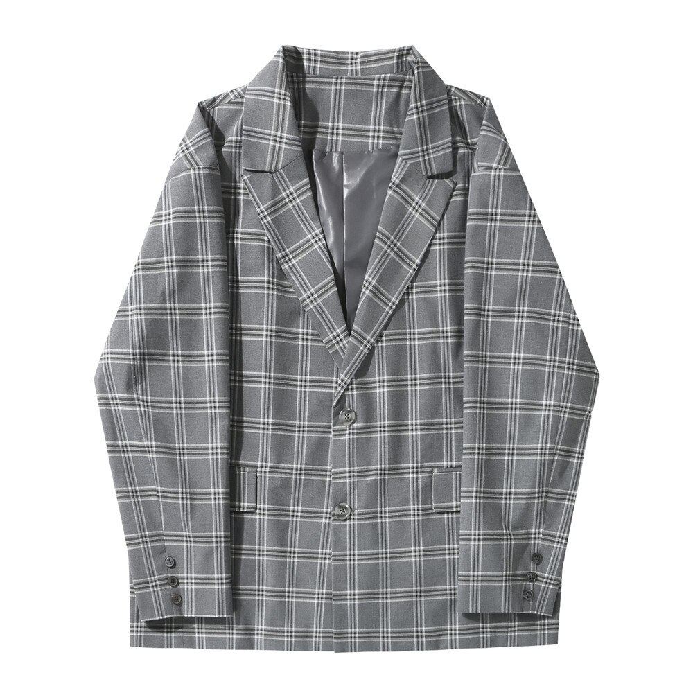 Mörk ikon grön rutig kostymjacka män preppy stil herrjacka: Kaki / M